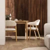 Drawer MARINA Lot de 2 fauteuils de table en tissu bouclette et bois