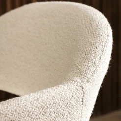 Drawer MARINA Lot de 2 fauteuils de table en tissu bouclette et bois