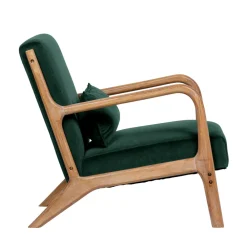 Woood MARK Fauteuil en bois et velours