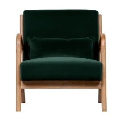Woood MARK Fauteuil en bois et velours