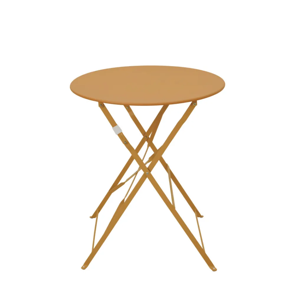 Drawer MARSEILLE Ensemble table de jardin pliante ronde bistrot et 2 chaises en métal