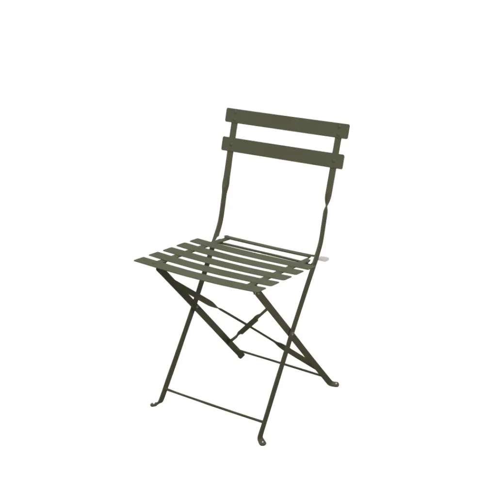 Drawer MARSEILLE Ensemble table de jardin pliante ronde bistrot et 2 chaises en métal