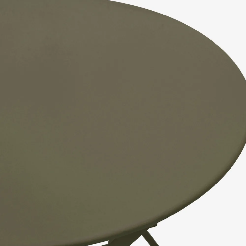 Drawer MARSEILLE Ensemble table de jardin pliante ronde bistrot et 2 chaises en métal