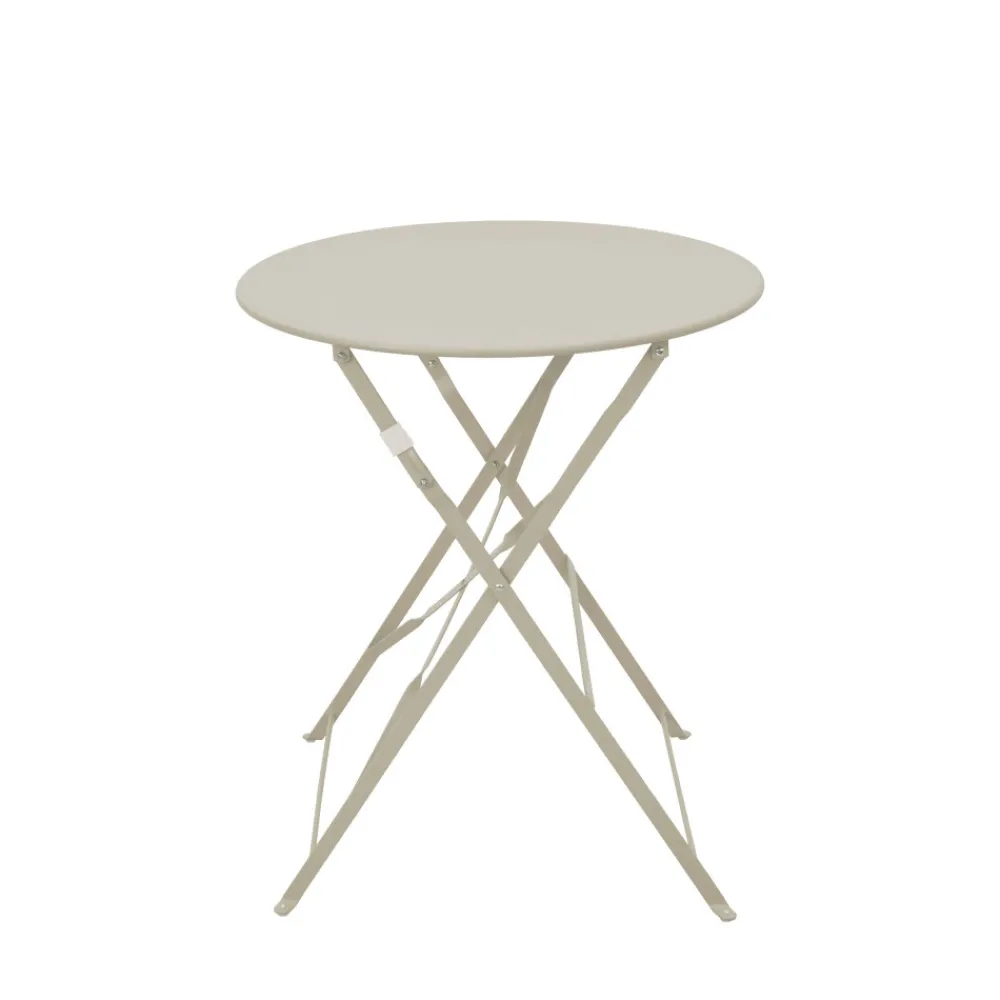 Drawer MARSEILLE Ensemble table de jardin pliante ronde bistrot et 2 chaises en métal