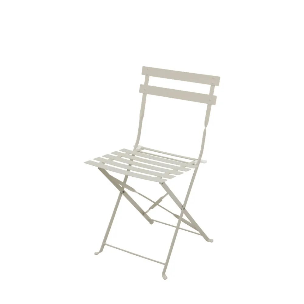 Drawer MARSEILLE Ensemble table de jardin pliante ronde bistrot et 2 chaises en métal