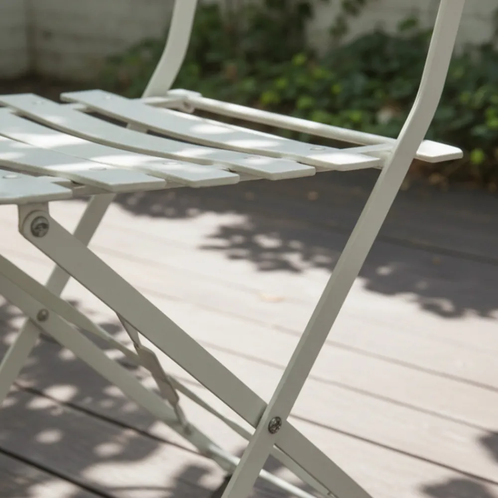 Drawer MARSEILLE Ensemble table de jardin pliante ronde bistrot et 2 chaises en métal