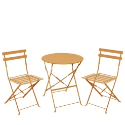 Drawer MARSEILLE Ensemble table de jardin pliante ronde bistrot et 2 chaises en métal