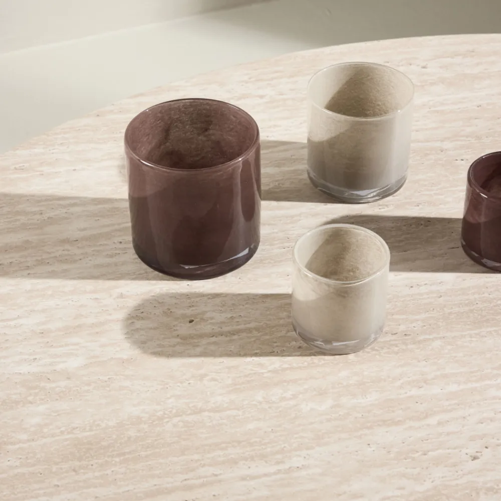 Venture Home MEGG Table basse organique effet travertin et bois 130x78cm