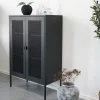 House Nordic MELBOURNE Vaisselier en métal avec portes grillagées