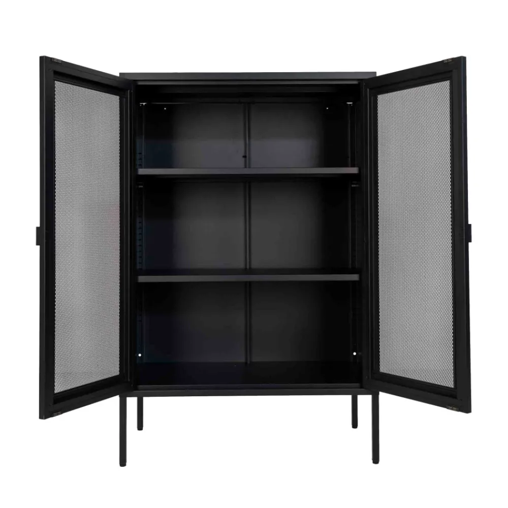 House Nordic MELBOURNE Vaisselier en métal avec portes grillagées