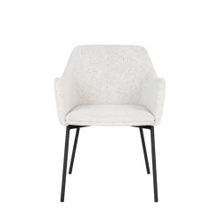 House Nordic MELILLA Lot de 2 fauteuils de table en tissu bouclette et métal