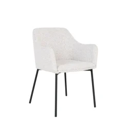 House Nordic MELILLA Lot de 2 fauteuils de table en tissu bouclette et métal