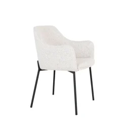 House Nordic MELILLA Lot de 2 fauteuils de table en tissu bouclette et métal