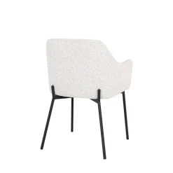 House Nordic MELILLA Lot de 2 fauteuils de table en tissu bouclette et métal