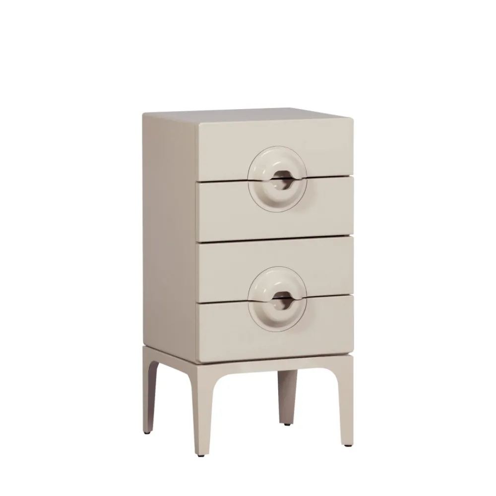 Woood MERGE Petit meuble de rangement 4 tiroirs en bois et métal H89cm