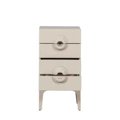 Woood MERGE Petit meuble de rangement 4 tiroirs en bois et métal H89cm