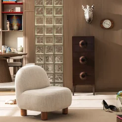 Woood MERGE Petit meuble de rangement 6 tiroirs en bois et métal H120cm