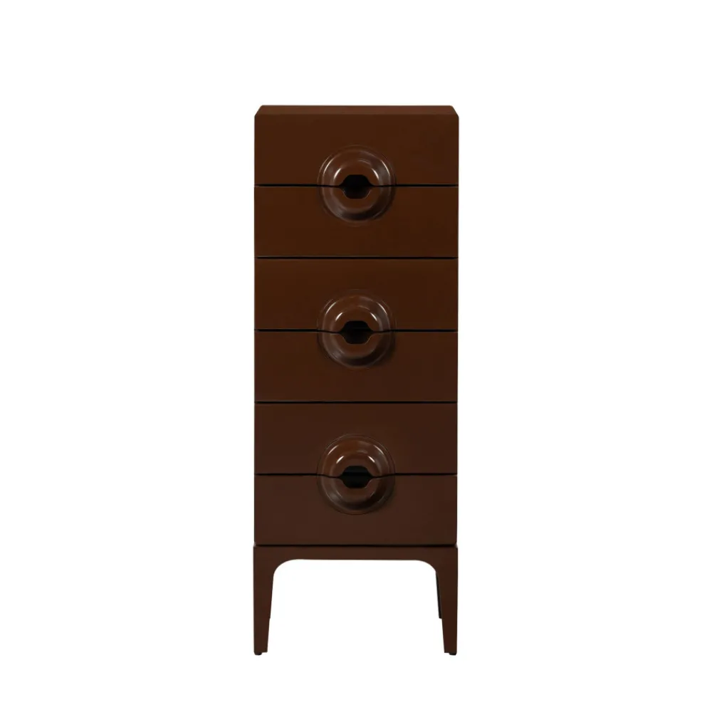 Woood MERGE Petit meuble de rangement 6 tiroirs en bois et métal H120cm