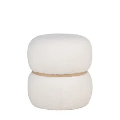 House Nordic MILFORD Pouf rond en tissu bouclette ø38cm