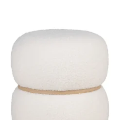 House Nordic MILFORD Pouf rond en tissu bouclette ø38cm