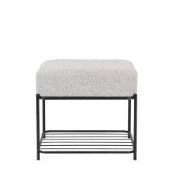 No name MILOU Tabouret rectangulaire en tissu et métal