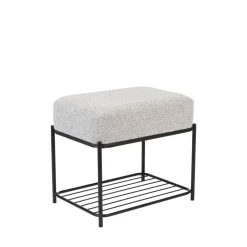 No name MILOU Tabouret rectangulaire en tissu et métal