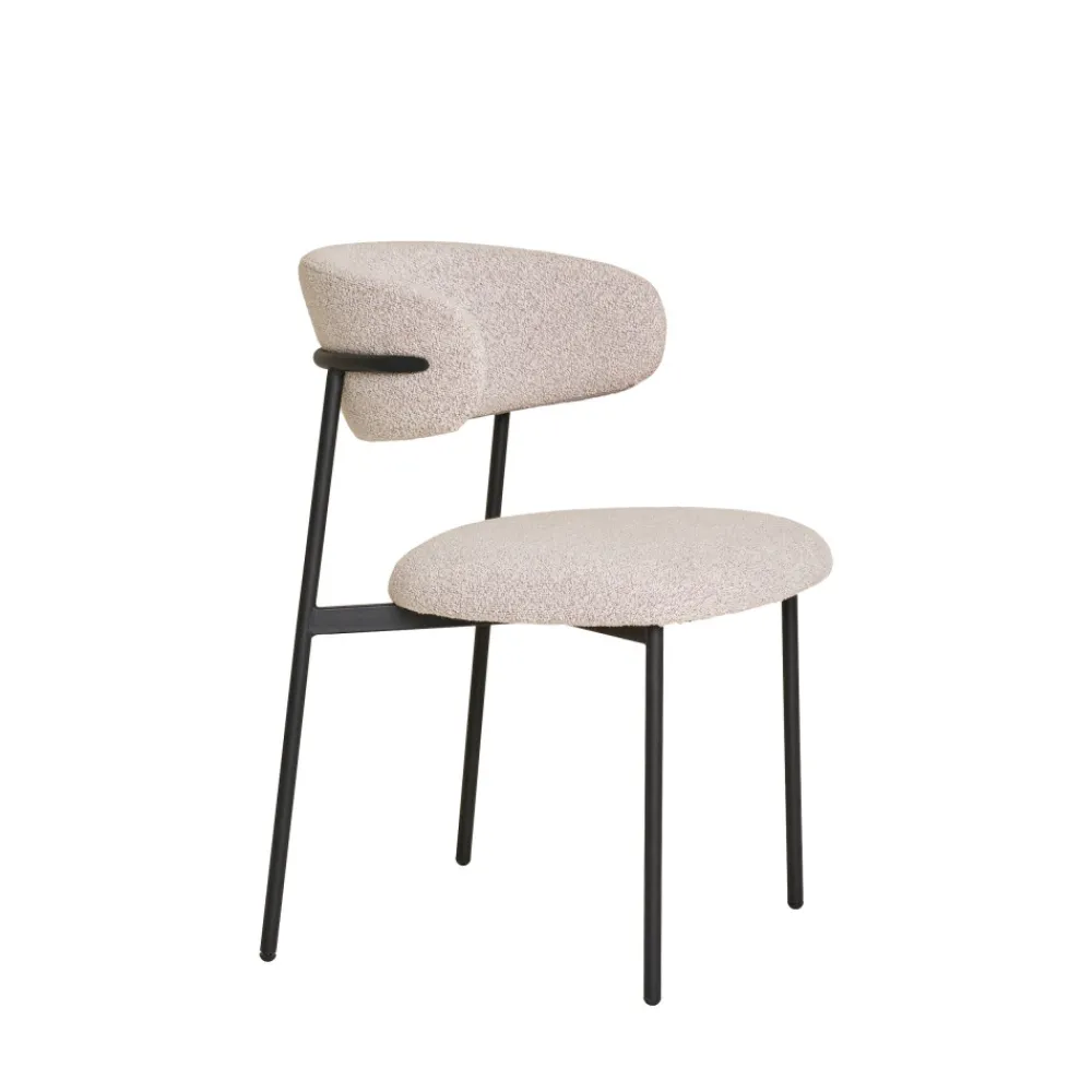 House Nordic MIRA Lot de 2 chaises en tissu bouclette et métal