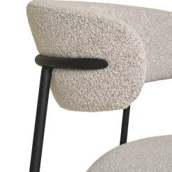 House Nordic MIRA Lot de 2 chaises en tissu bouclette et métal