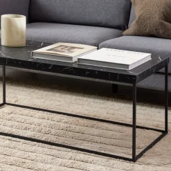 Drawer MIXO Table basse en effet marbre et métal 110x55cm