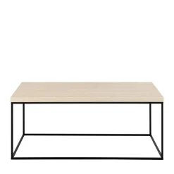 Drawer MIXO Table basse en effet travertin et métal 110x50cm