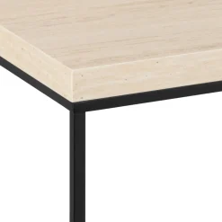 Drawer MIXO Table basse en effet travertin et métal 110x50cm