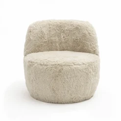 Drawer MO Fauteuil rond en fausse fourrure