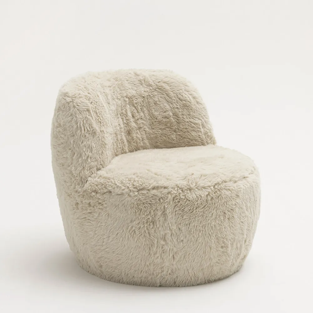 Drawer MO Fauteuil rond en fausse fourrure