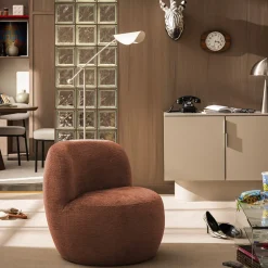 Drawer MO Fauteuil rond en tissu chenille