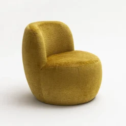 Drawer MO Fauteuil rond en tissu chenille