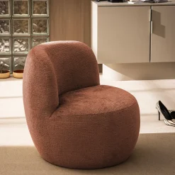 Drawer MO Fauteuil rond en tissu chenille