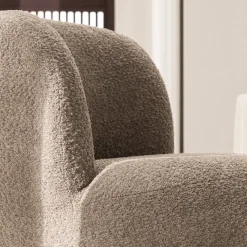 Drawer MO Fauteuil rond en tissu bouclette