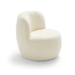 Drawer MO Fauteuil rond en tissu bouclette