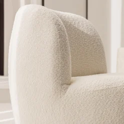 Drawer MO Fauteuil rond en tissu bouclette
