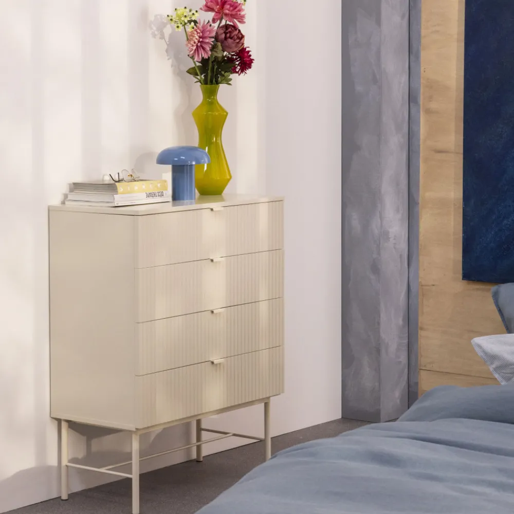 Drawer MOLLY Commode 4 tiroirs en bois et métal L79cm