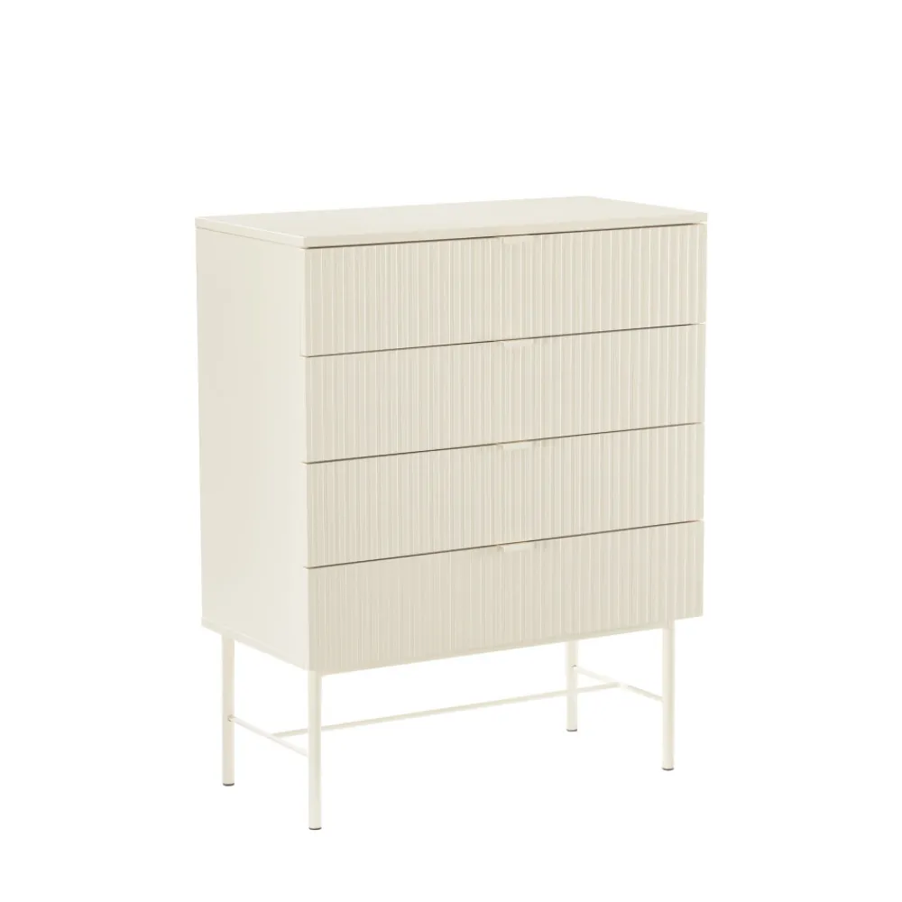 Drawer MOLLY Commode 4 tiroirs en bois et métal L79cm