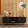 Drawer MOLLY Meuble tv 2 portes, 2 niches en bois et métal L150cm