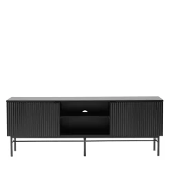 Drawer MOLLY Meuble tv 2 portes, 2 niches en bois et métal L150cm