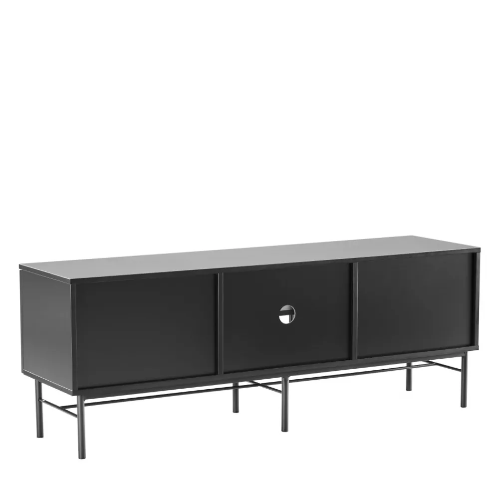 Drawer MOLLY Meuble tv 2 portes, 2 niches en bois et métal L150cm