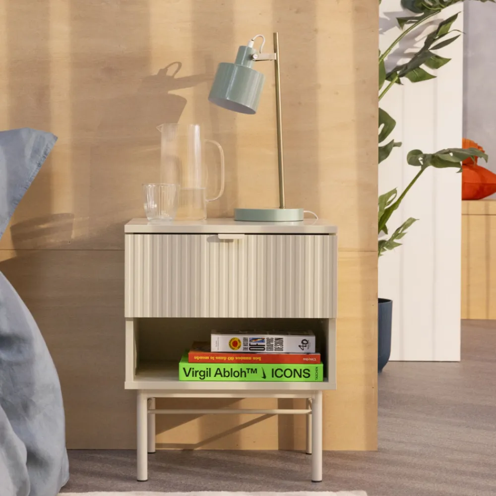Drawer MOLLY Table de chevet 1 tiroir, 1 niche en bois et métal