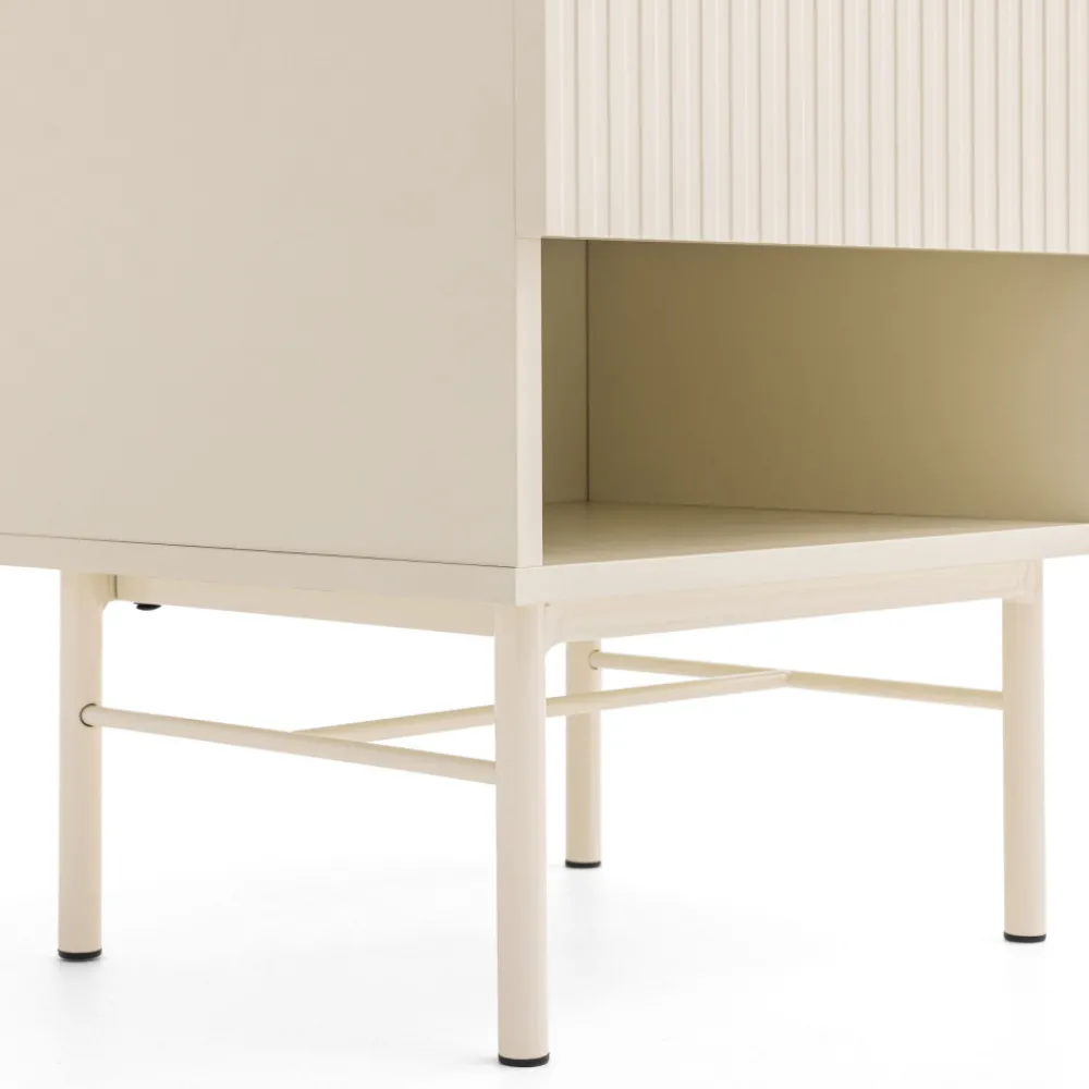 Drawer MOLLY Table de chevet 1 tiroir, 1 niche en bois et métal