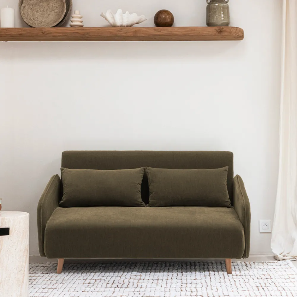 Drawer MONICA Canapé convertible 2 places en tissu chenille L140cm