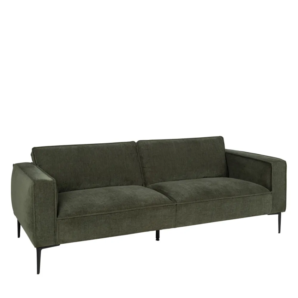 Drawer MONTEBELLO Canapé droit 3 places en tissu et pieds en métal