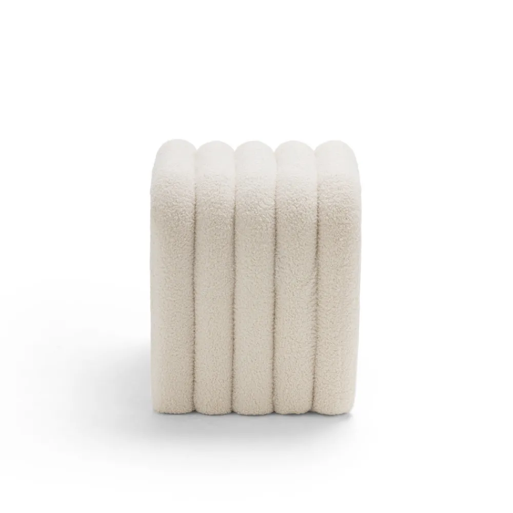 Drawer MUI Lot de 2 tabourets rembourrés en tissu bouclette