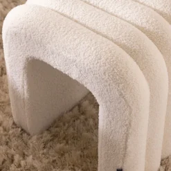 Drawer MUI Lot de 2 tabourets rembourrés en tissu bouclette